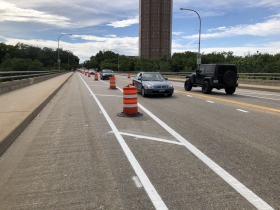 Locust Street Bridge Striping