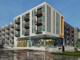 Riverwest Workforce Apartments and Food Accelerator Rendering
