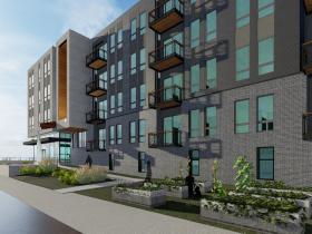 Riverwest Workforce Apartments and Food Accelerator Rendering