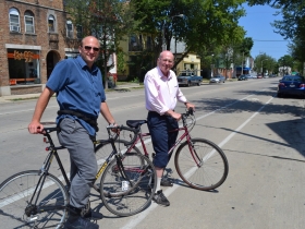 Alderman Nik Kovac and his Father Peter Kovac Riding Through Riverwest 24 Festivities
