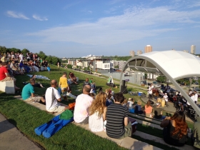 The HGA Architects-designed pavilion provides much better sound at the concerts.