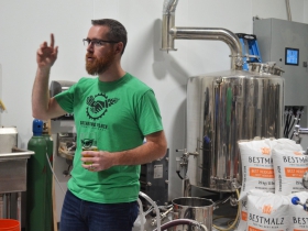 Gathering Place Brewing Co. Founder and President Joe Yeado during a brewery tour.