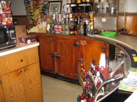 Behind the bar at Falcon Bowl