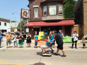 The Uptowner crossing the finish line.