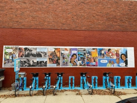 Mural on the side of Company Brewing