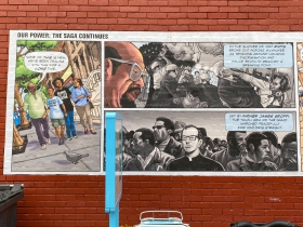 Mural on the side of Company Brewing
