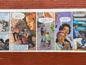 Mural on the side of Company Brewing
