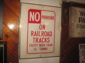 No Parking on Railroad Tracks