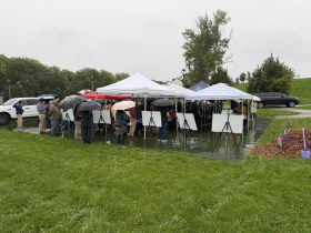 Stella's Playground Groundbreaking Crowd at Stella's Playground groundbreaking.
