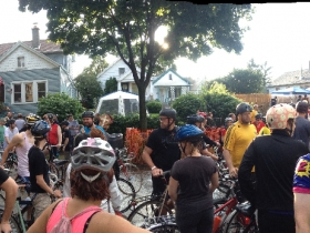 Waiting for the race to start.