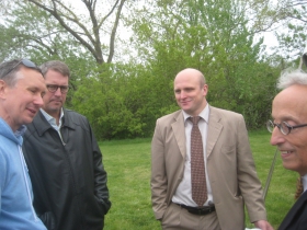 Kevin Hardman, Jim Plaisted, Ald. Nik Kovac, and Barry Mandel
