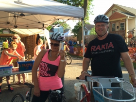 Mariiana Tzotcheva and Dave Reid at the finish line.