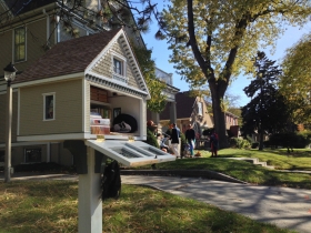 This high-end Little Free Library can be found along N. Humboldt Blvd.