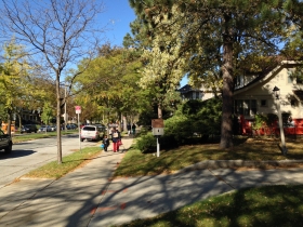 Looking north on N. Humboldt Blvd.