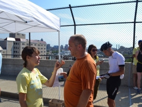 Matt Brusky of Citizen Action at the Blue Dress Park Bonus Checkpoint