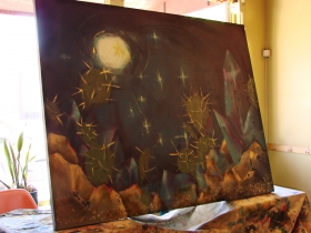 Open Canvas painting by Amanda Hardy, previous top 10 finalist and third year participating.