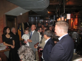 The crowd listens to Coppola.