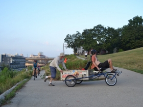 Riders Help One Another Along