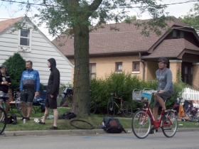 Chris Socha taking the B-Cycle for a ride.