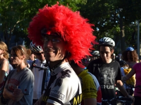 The Feathered Helmet Kept this Rider's Nerves Calm at the Start Line