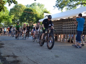The First Rider Crosses the Start Line