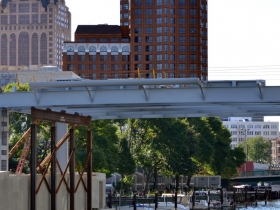 Rowers Paddle Down the Milwaukee River Toward the Race Start Line