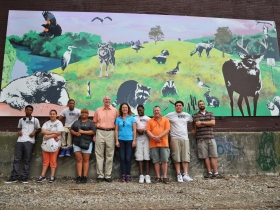 ArtWorks for Milwaukee Youth Mural unveiling. ArtWorks for Milwaukee youth interns with (L-R): Milwaukee Mayor Tom Barrett; Milwaukee County Chairwoman Marina Dimitrijevic; State Representative Josh Zepnick; Phil Atilano, ArtWorks for Milwaukee Lead Artist.