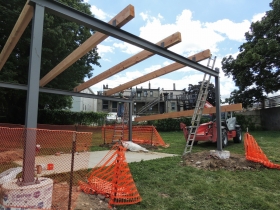 Arlington Heights Bandshell under construction.