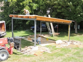Arlington Heights Bandshell under construction.