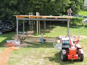 Arlington Heights Bandshell under construction.