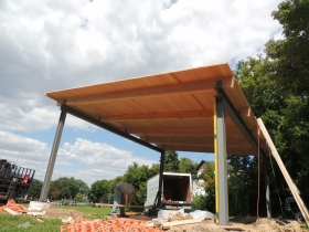 Arlington Heights Bandshell under construction.