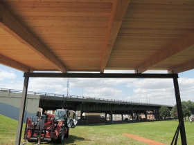 Arlington Heights Bandshell under construction.