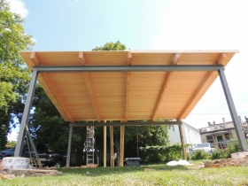 Arlington Heights Bandshell under construction.