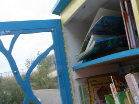 Little Free Library at the Urban Ecology Center Menomonee Valley Branch.