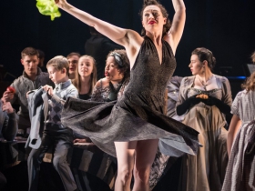 Posy Knight (center) with cast in Skylight Music Theatre’s production of Carmina Burana in collaboration with Milwaukee Opera Theatre, Danceworks and Chant Claire Chamber Choir. Carmina Burana runs March 15-31, at Skylight Music Theatre’s Cabot Theatre.