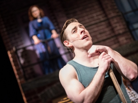 Joe Capstick (Bill Calhoun/Lucentio) in rehearsal for Skylight Music Theatre’s production of Kiss Me, Kate May 17 – June 16.