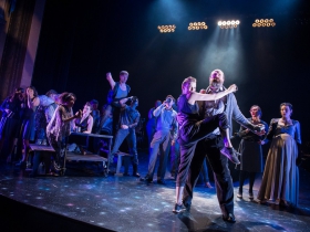 (Foreground) Christal Wagner and Nathan Wesselowski with cast of Carmina Burana in Skylight Music Theatre’s production of Carmina Burana in collaboration with Milwaukee Opera Theatre, Danceworks and Chant Claire Chamber Choir. Carmina Burana runs March 15-31, at Skylight Music Theatre’s Cabot Theatre.