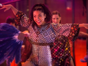 Ayana Strutz (Theo), shown in ensemble, in rehearsal for Skylight Music Theatre’s production of Pippin September 21 – October 7 on the Cabot Theatre stage.