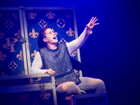 Lucas Pastrana (Pippin) in rehearsal for Skylight Music Theatre’s production of Pippin September 21 – October 7 on the Cabot Theatre stage.