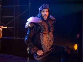 Todd Denning (Charlemagne) in rehearsal for Skylight Music Theatre’s production of Pippin September 21 – October 7 on the Cabot Theatre stage.