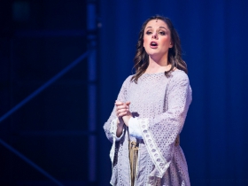 Natalie Ford (Catherine) in rehearsal for Skylight Music Theatre’s production of Pippin September 21 – October 7 on the Cabot Theatre stage.