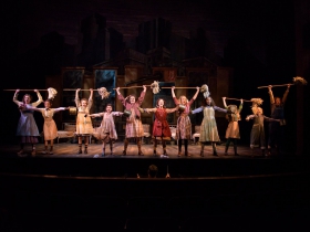 KyLee Hennes, center (Annie in SKY cast) performs with the SKY cast of Annie in rehearsal for Skylight Music Theatre’s production of Annie running November 17 through December 27.