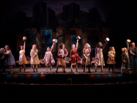 KyLee Hennes, center (Annie in SKY cast) performs with the SKY cast of Annie in rehearsal for Skylight Music Theatre’s production of Annie running November 17 through December 27.