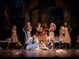 KyLee Hennes, center (Annie in SKY cast) performs with the SKY cast of Annie in rehearsal for Skylight Music Theatre’s production of Annie running November 17 through December 27.