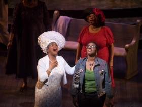 Cynthia Cobb (Mother Shaw), Ashley Levells (Yolanda), and  Una Van Duvall (Mabel)