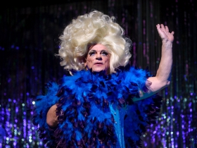 Ray Jivoff (Albin) in Skylight Music Theatre’s La Cage Aux Folles.