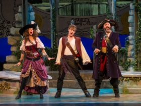 Diane Lane (Ruth), Benjamin Robinson (Frederic), and Andrew Varela (Pirate King) of Pirates of Penzance