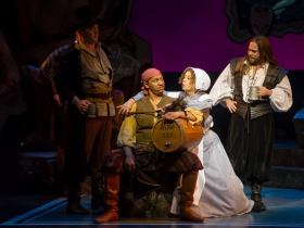 Nathan Wesselowski (Samuel), Sean Jackson (Ensemble), Diane Lane (Ruth), and Ryan Charles (Ensemble) of Pirates of Penzance