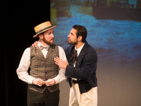 (l. to r.) Doug Clemons (Robin Oakapple/Ruthven Murgatroyd) and Adam Qutaishat (Richard Dauntless) in Ruddigore running January 3 – January 19, 2020.