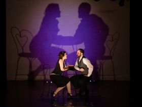 (l. to r.) Susan Robinson (Rose Maybud) and Doug Clemons (Robin Oakapple/Ruthven Murgatroyd) in Ruddigore running January 3 – January 19, 2020.